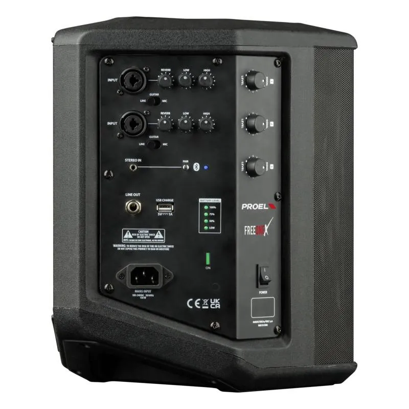 Freeonex 34sx Rear 800x800h 1 11zon Proel Freeonex ลำโพง Pa แบบพกพา แบตเตอรี่ 400w Bluetooth 5.0