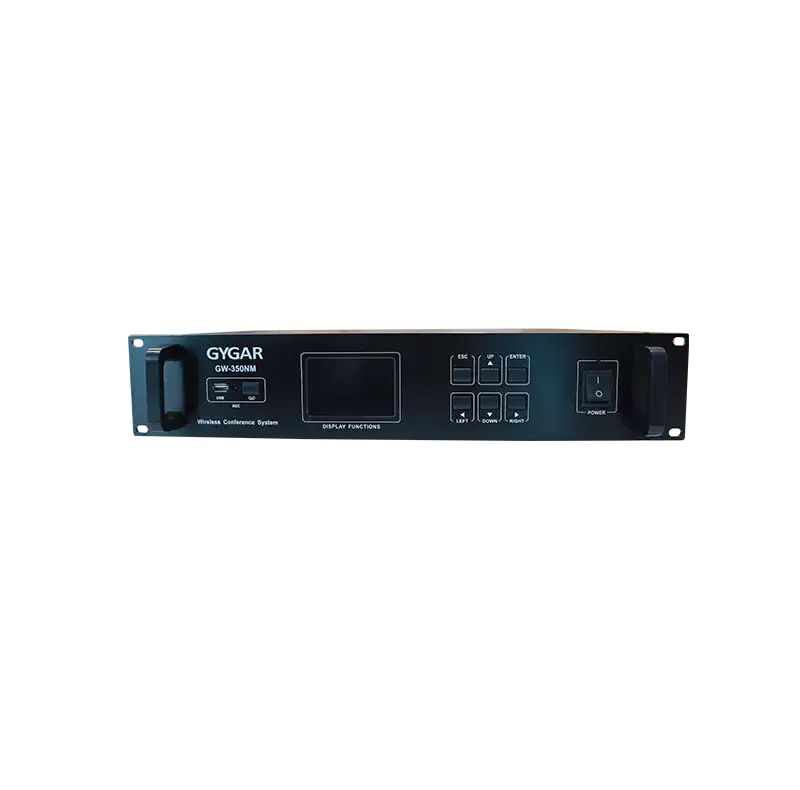 Gw 350.4 Gygar Gw-350nm ตัวควบคุมไมค์ประชุมไร้สาย Track รองรับไมโครโฟนสูงสุด 250 ตัว พร้อม Auto Camera Tracking และบันทึกเสียง Usb