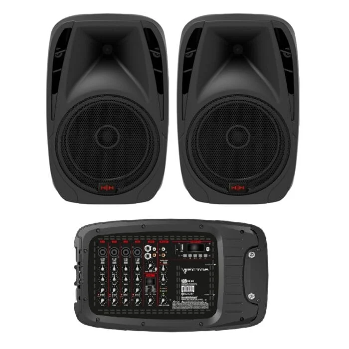 Hh Audio Vrc-210 Portable Pa System 2×10 นิ้ว พร้อมมิกเซอร์ 6 ช่อง, Bluetooth, Usb และ Sd Card