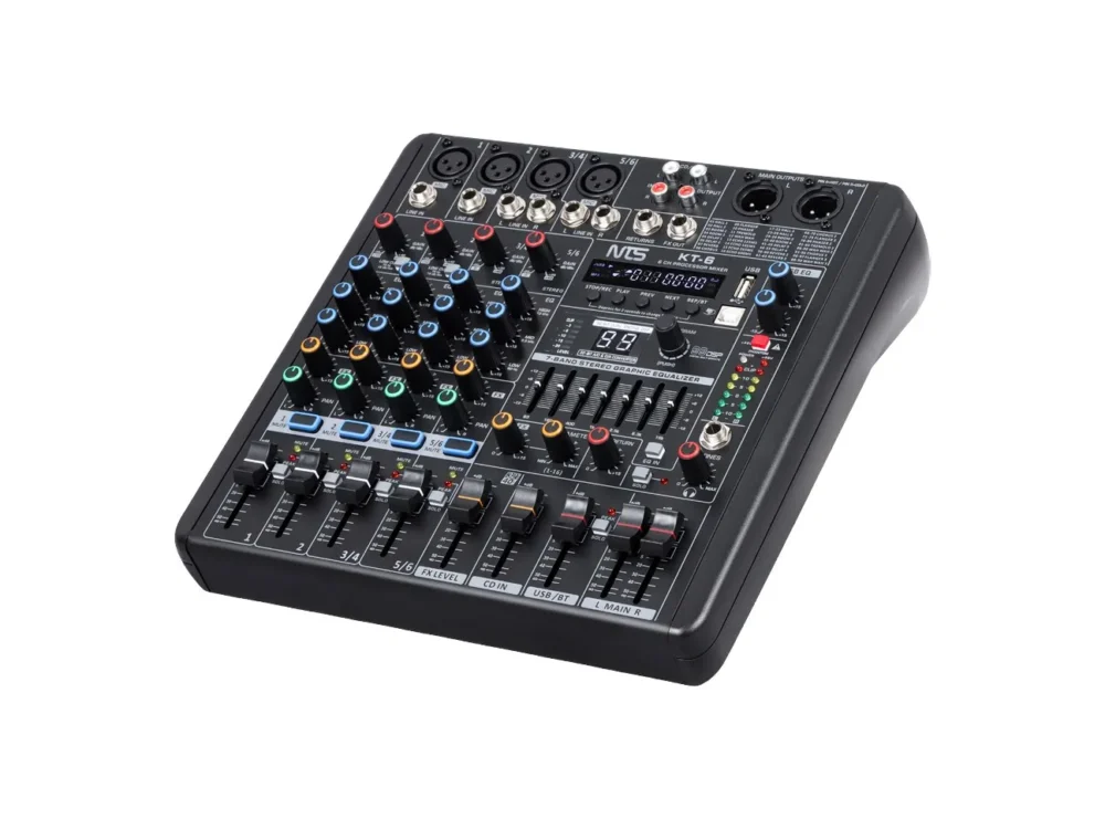 Kt 6 (2) 1 11zon Nts Kt-6 มิกเซอร์ 6 อินพุต พร้อม Fx / Usb / Bluetooth เอฟเฟกต์ 99 Dsp และ Graphic Eq 7 Band