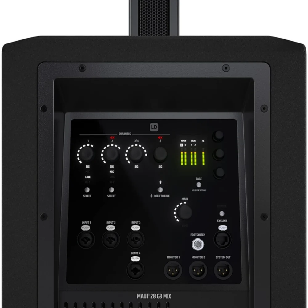 Ld Systems Maui 11 G3 Mix Controls Ld Systems Maui 11 G3 Mix Portable Cardioid Column Pa System With Digital Mixer 1460w ลำโพงคอลัมน์แอคทีฟพร้อมดิจิทัลมิกเซอร์