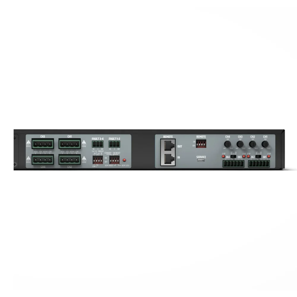 Ld Systems Ipa412t Back Ld Systems Ipa 412 T 4-Channel Dsp Installation Amplifier แอมป์ติดตั้ง 4 แชนแนล 4×120w รองรับ 70v/100v