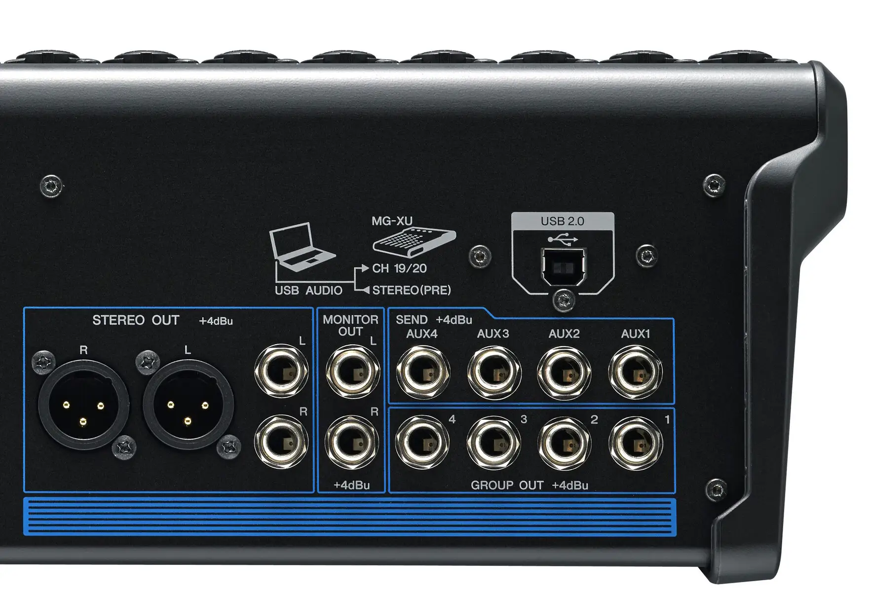 Mg20xu Rear Aux Send มิกเซอร์ Yamaha Mg Series มีกี่แบบ ต่างกันยังไง? Fader Vs Knob พร้อมตารางเทียบครบทุกรุ่น