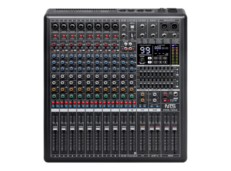 Nts Pmg-1240 เพาเวอร์มิกเซอร์ 12 อินพุต พร้อม Fx / Usb / Bluetooth กำลังขับ 2×400w @ 4Ω