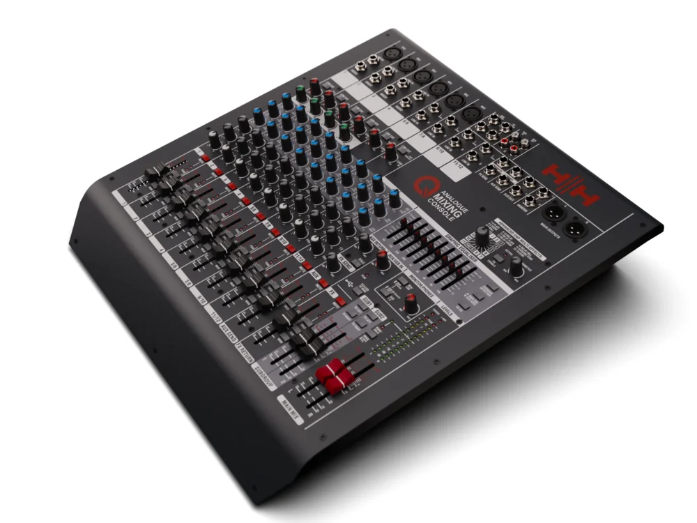 Hh Audio Q12fx มิกเซอร์อนาล็อก 12 ช่อง พร้อม Dsp Effects, Graphic Eq และ Usb Audio