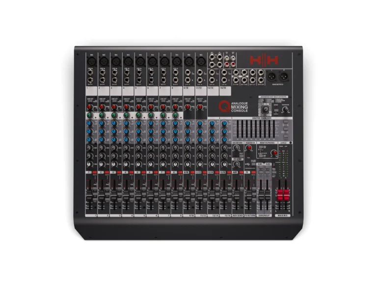 Hh Audio Q16fx มิกเซอร์อนาล็อก 16 ช่อง พร้อม Dsp 16 Effects, Graphic Eq 9 Band และ Usb Audio