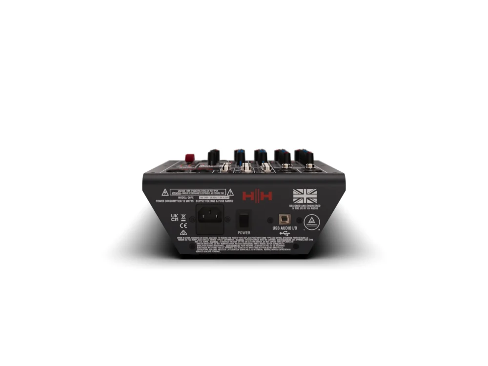 Q6fx Back 1 11zon Hh Audio Q6fx มิกเซอร์อนาล็อก 6 ช่อง พร้อม Dsp Effects และ Usb Audio