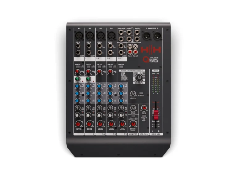 Hh Audio Q8fx มิกเซอร์อนาล็อก 8 ช่อง พร้อม Dsp Effects และ Usb Audio