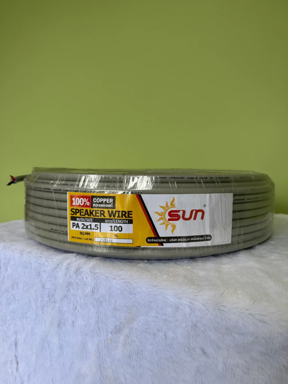 Sun Pa 2x1.5 100m. 3 3 11zon Sun Pa 2x1.5-100m. (สีเทา) สายลำโพง Pa ทองแดงล้วน ขนาด 2x1.5 Sq.mm. ยาว 100 เมตร