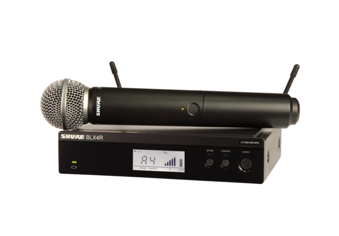 Shure Blx24rth/sm58-Q12 ชุดไมโครโฟนไร้สาย หัวไมค์ Sm58® แบบติดตั้งแร็ค ย่านความถี่ Q12