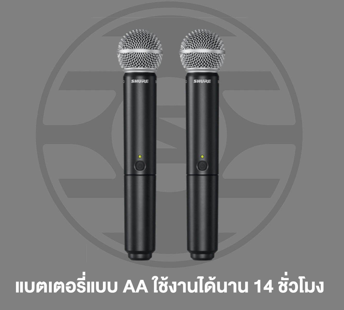 Shure Blx288th/sm58-Q12 ชุดไมโครโฟนไร้สายคู่ พร้อมหัวไมโครโฟน Sm58 ย่านความถี่ Q12