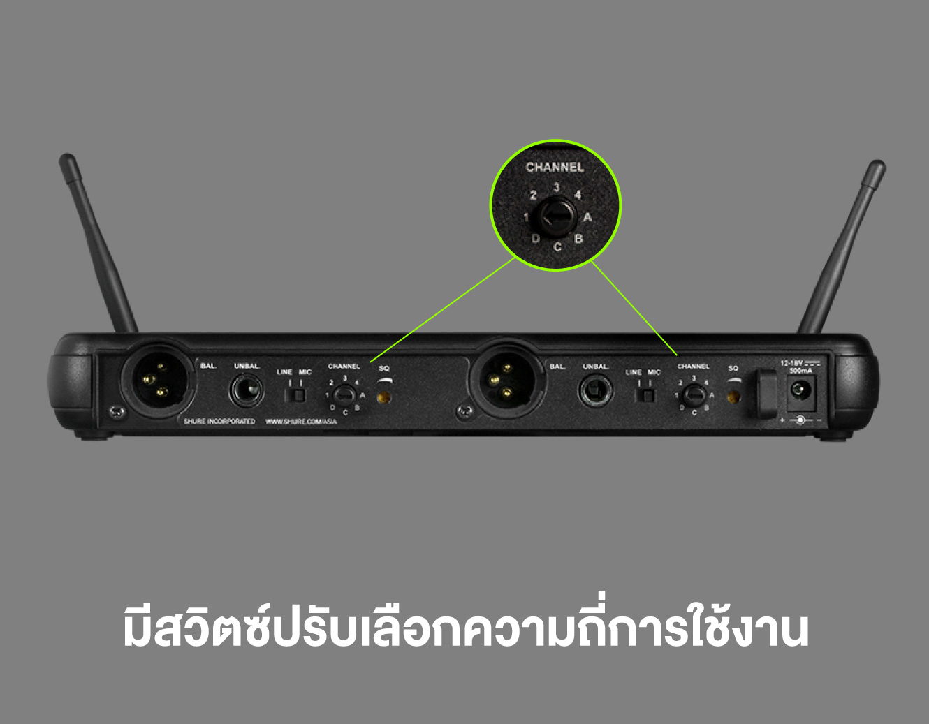 Shure Svx188th/cvl-Q12 ชุดไมโครโฟนไร้สายแบบเหน็บปกเสื้อ Cvl จำนวน 2 ตัว ย่านความถี่ Q12