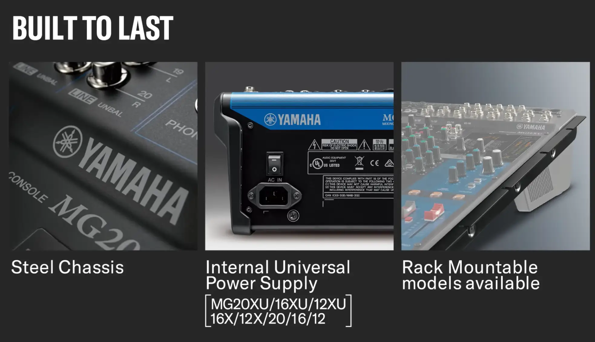 มิกเซอร์ Yamaha Mg พร้อมระบุชุด Rack Mount ที่แถมมาให้