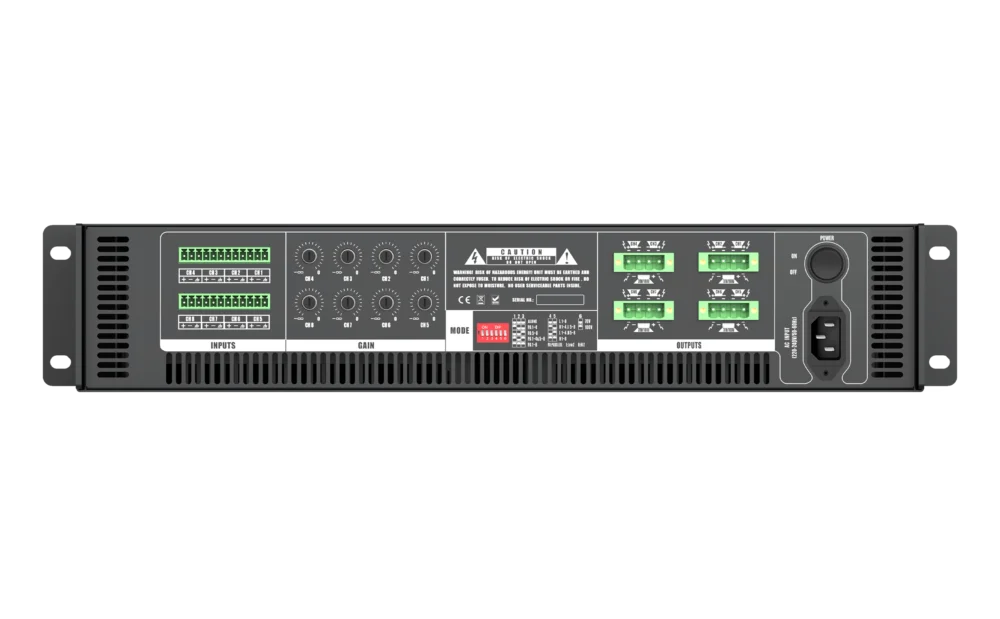 Artist T8.8v Back Audiocenter T8.8v เพาเวอร์แอมป์ Class D 8 แชนเนล รองรับ 4Ω/8Ω และ 70v/100v