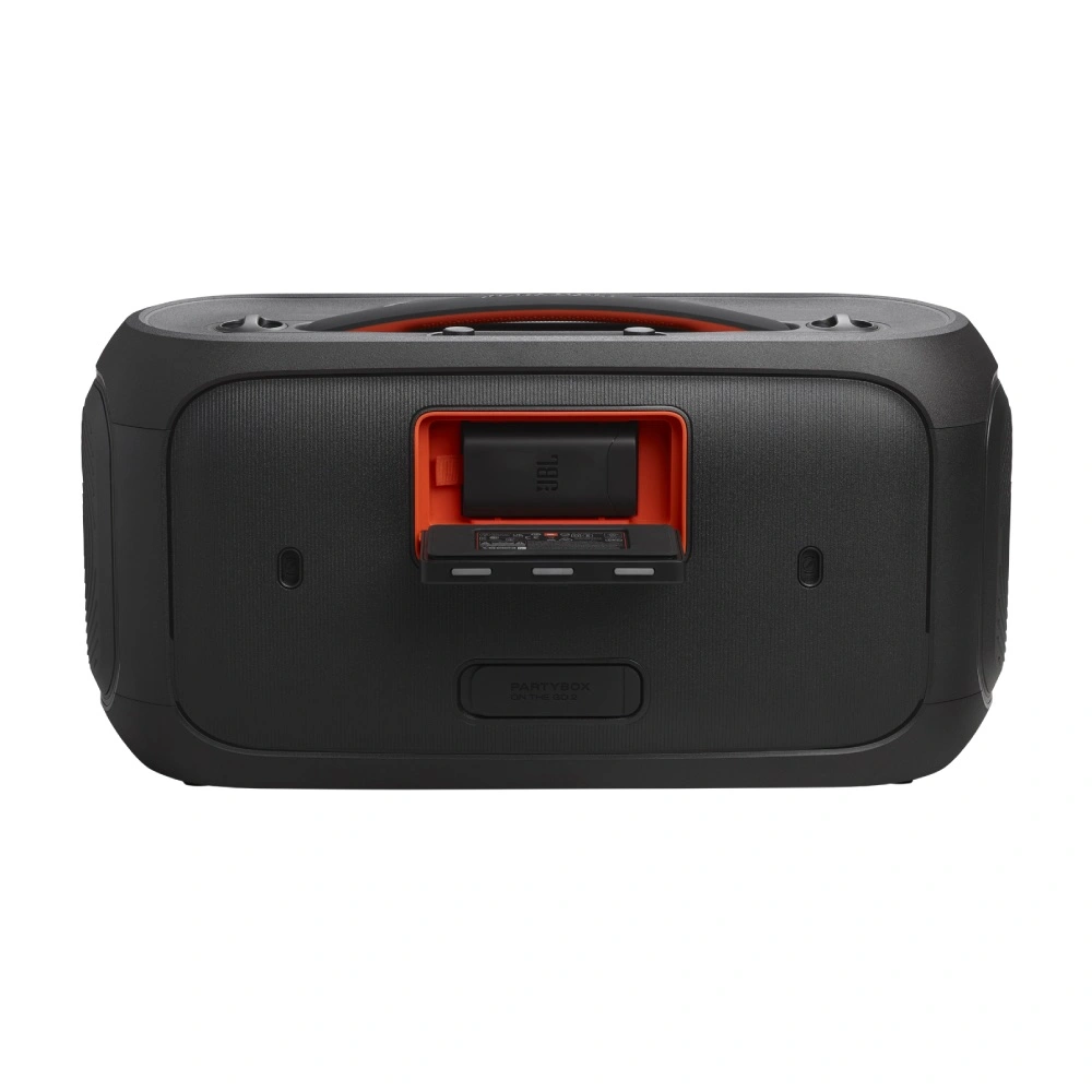 Jbl Partybox On The Go 2 Back Jbl Partybox On-The-Go 2 ลำโพงปาร์ตี้พกพา 100w Rms พร้อมไมโครโฟนดิจิตอลไร้สาย