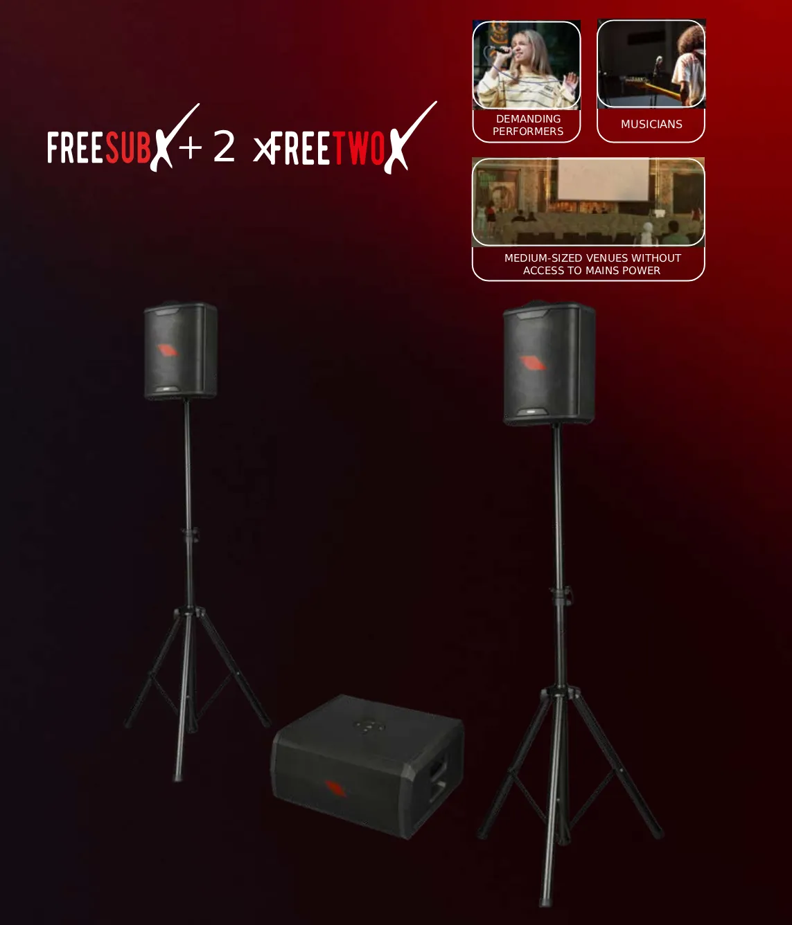 พร้อมเบ้าเกลียว M20 Pole Mount สำหรับติดตั้งเสาลำโพงท็อปเป็นชุด PA 2.1 ไร้สายเต็มรูปแบบ