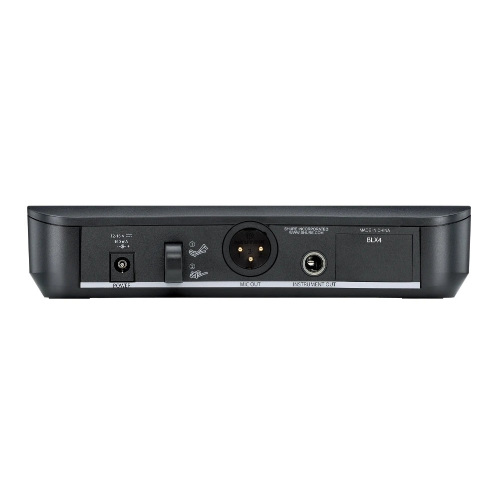 Shure Blx14th P31 Q12 Receiver Back Shure Blx14th/p31-Q12 ชุดไมโครโฟนไร้สายแบบคาดศีรษะ พร้อมตัวส่งสัญญาณและหัวไมค์ Pga31