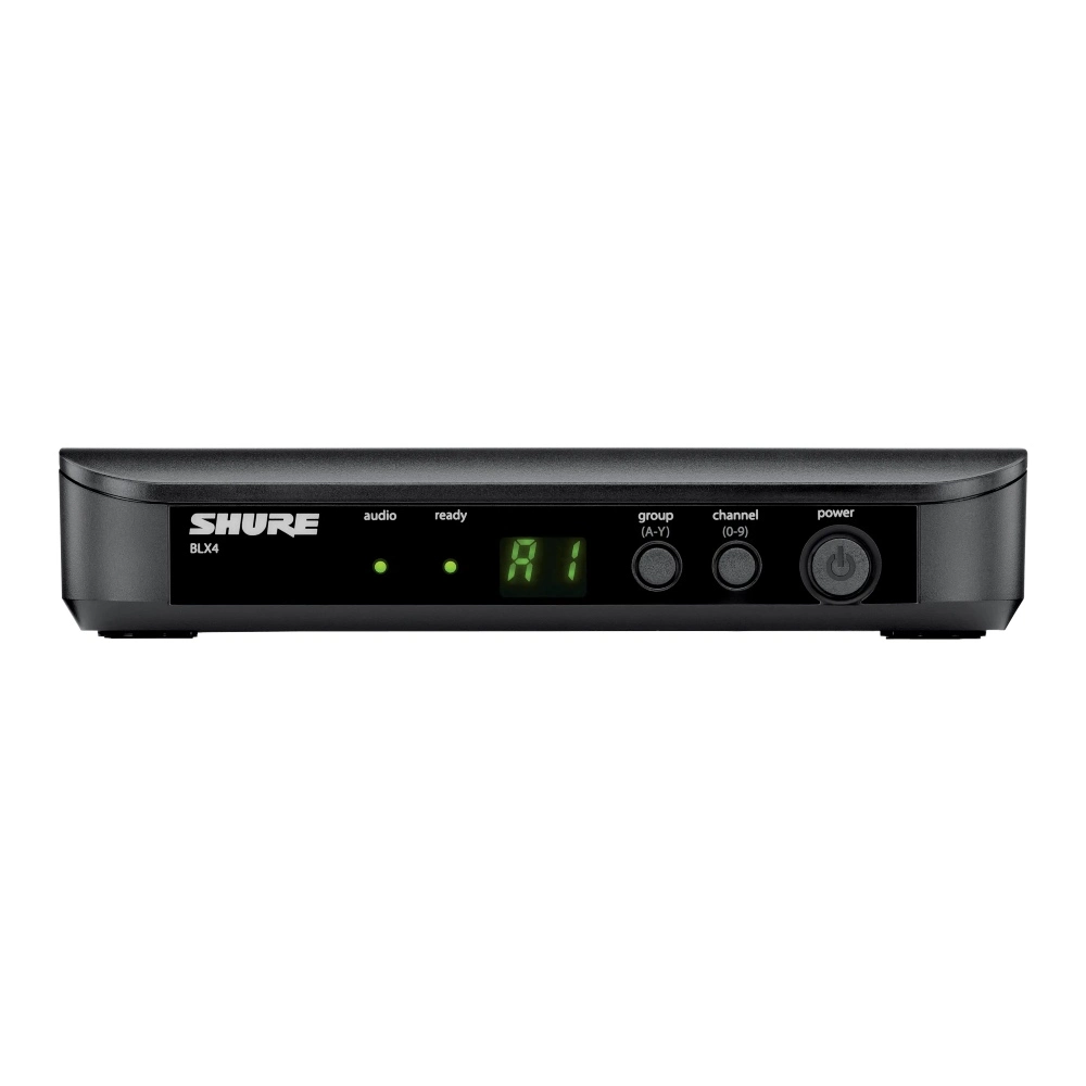 Shure Blx14th P31 Q12 Receiver Front Shure Blx14th/p31-Q12 ชุดไมโครโฟนไร้สายแบบคาดศีรษะ พร้อมตัวส่งสัญญาณและหัวไมค์ Pga31