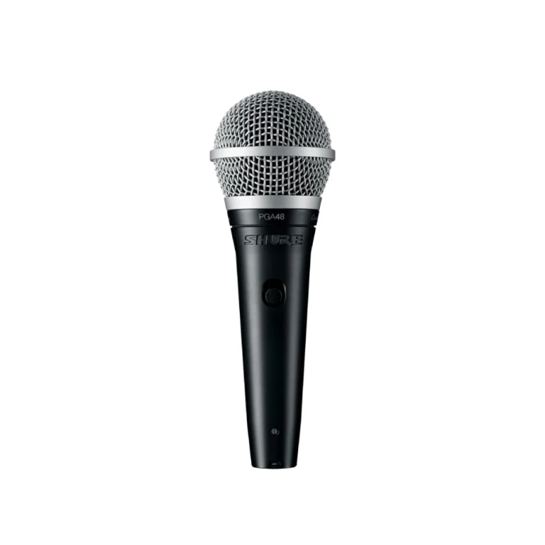 Shure Pga48-Lc ไมโครโฟนไดนามิกสำหรับงานพูดและร้องคาราโอเกะ รูปแบบการรับเสียง Cardioid พร้อมสวิตช์เปิด-ปิด