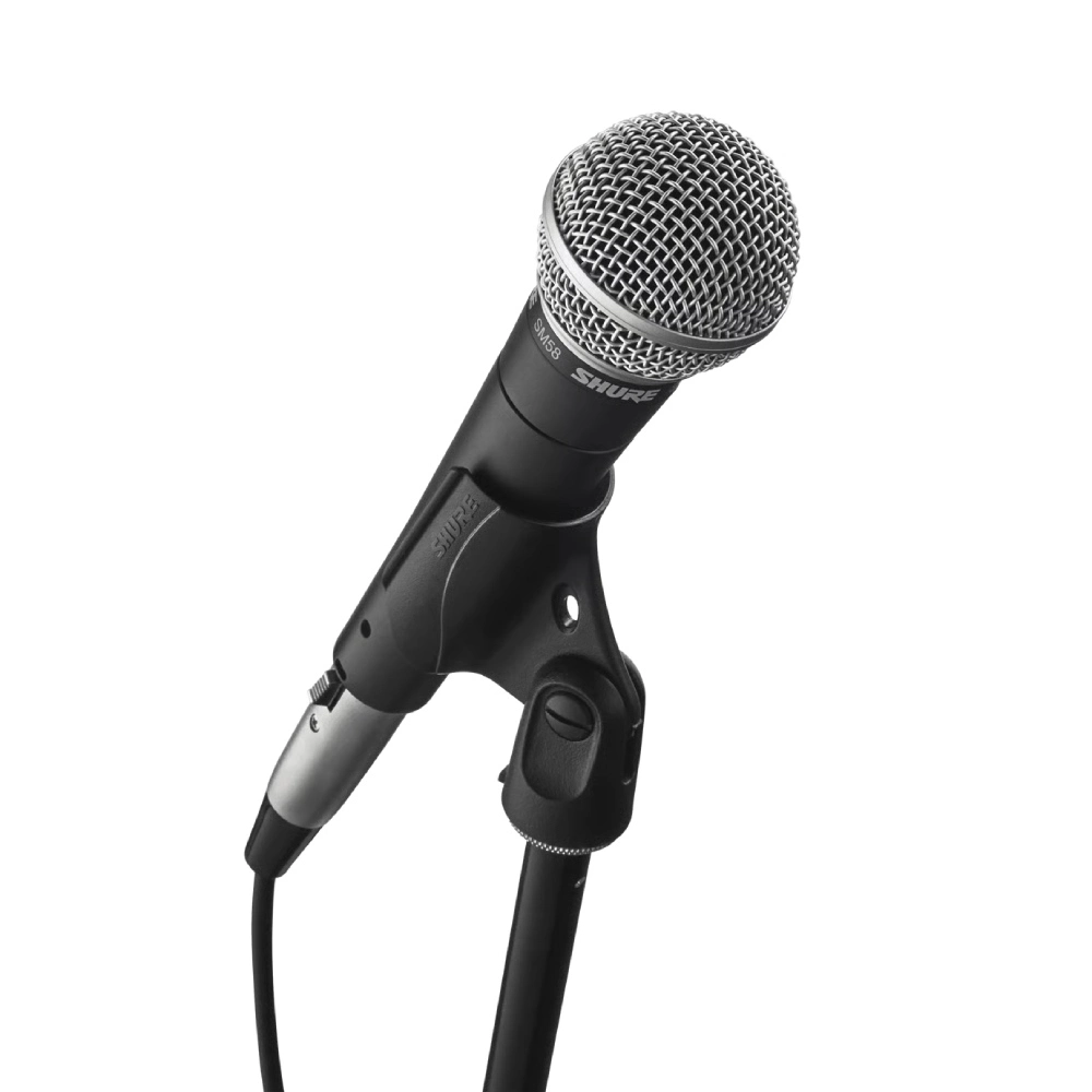 Shure Sm58 Lc With Stand Shure Sm58-Lc ไมโครโฟนไดนามิกสำหรับร้องเพลงระดับตำนาน รูปแบบการรับเสียง Cardioid