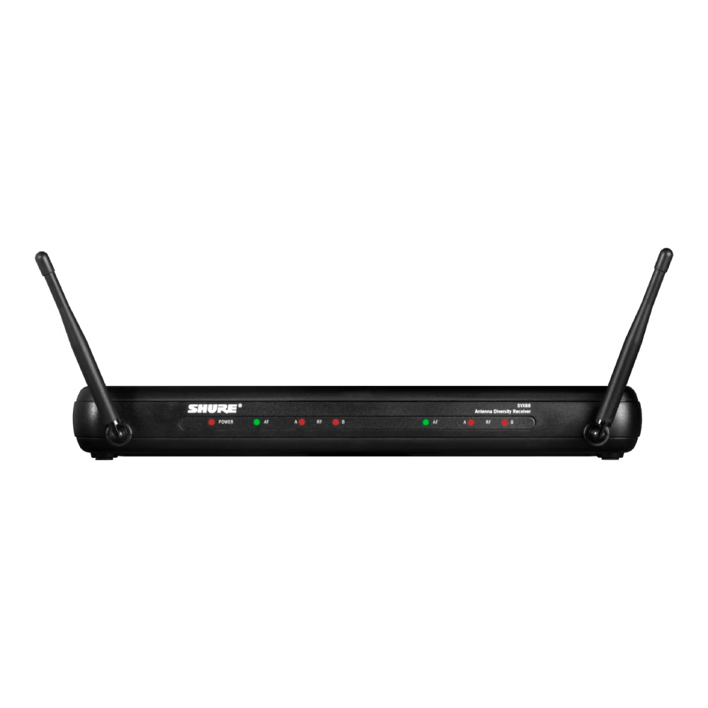 Shure Svx188th Cvl Q12 Receiver Shure Svx188th/cvl-M19 ชุดไมโครโฟนไร้สายแบบเหน็บปกเสื้อ Cvl จำนวน 2 ตัว ย่านความถี่ M19