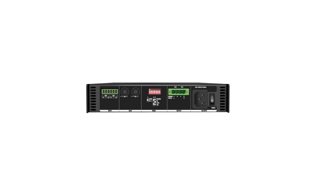 Audiocenter T2.4v เพาเวอร์แอมป์ Class D 2 แชนเนล รองรับ 70v/100v และ Low Impedance