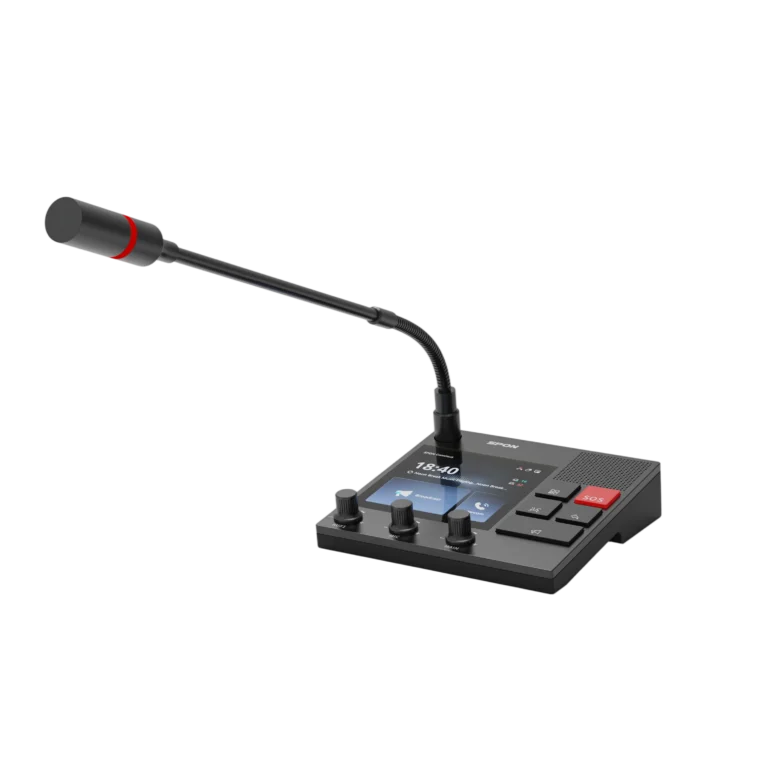 Spon Gen-9101n Ip Paging Microphone ไมโครโฟนประกาศ Ip รองรับ 64 Ip Terminals พร้อม Poe และจอ 4 นิ้ว