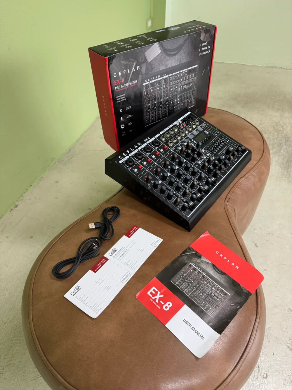 Img 1210 4 11zon Ceflar Ex-8 มิกเซอร์อนาล็อก 12 แชนแนล พร้อม Otg, Usb, Bluetooth และเอฟเฟกต์ 99 Dsp