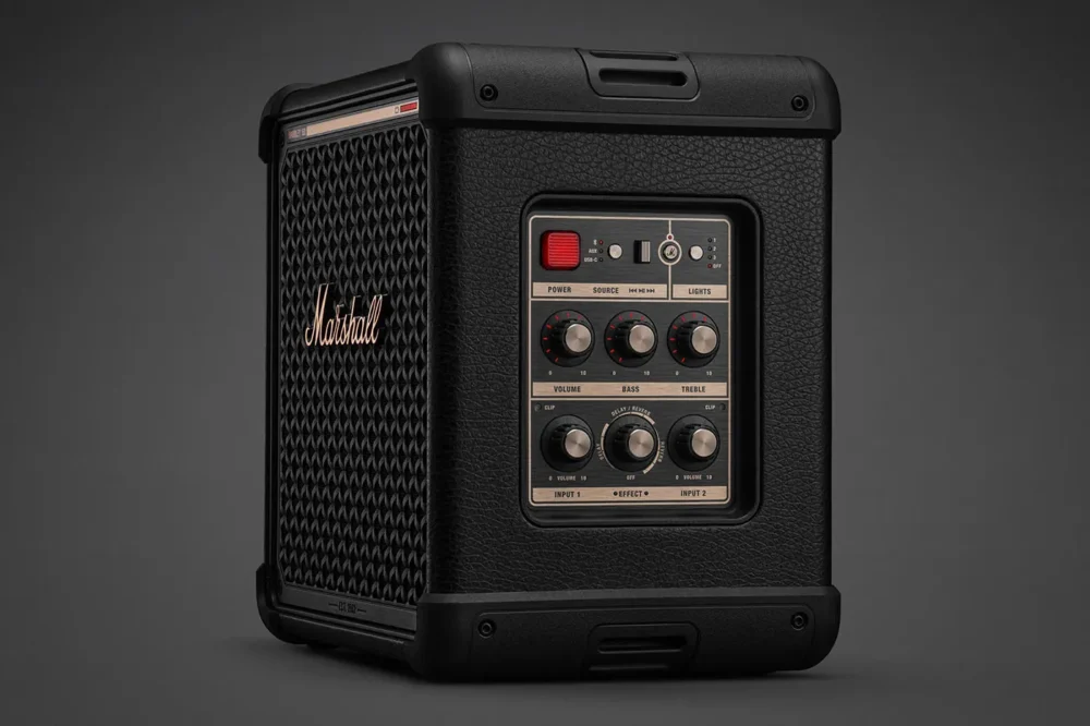 Marshall Bromley 150 5 6 11zon Marshall Bromley 150 ลำโพงปาร์ตี้แบบพกพา เสียง True Stereophonic 360° แบตเตอรี่ 40+ ชั่วโมง Bluetooth 5.3 Auracast Ip55 พร้อมไฟ Stage Light และช่องต่อไมโครโฟน/เครื่องดนตรี