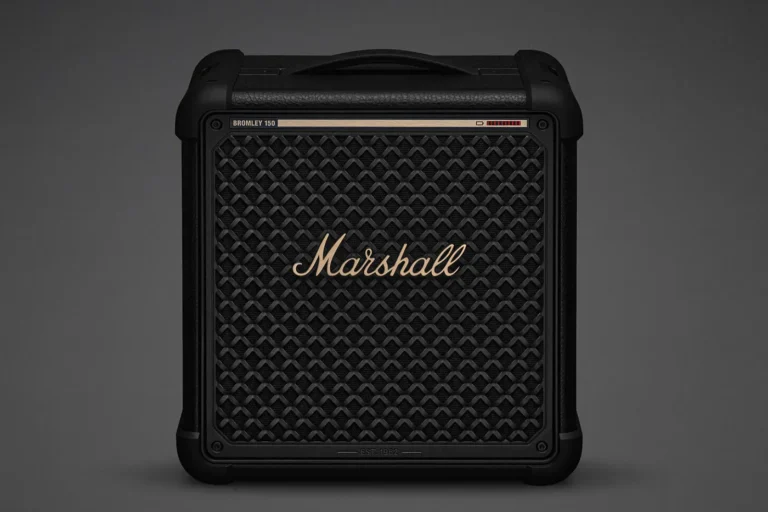 Marshall Bromley 150 ลำโพงปาร์ตี้แบบพกพา เสียง True Stereophonic 360° แบตเตอรี่ 40+ ชั่วโมง Bluetooth 5.3 Auracast Ip55 พร้อมไฟ Stage Light และช่องต่อไมโครโฟน/เครื่องดนตรี