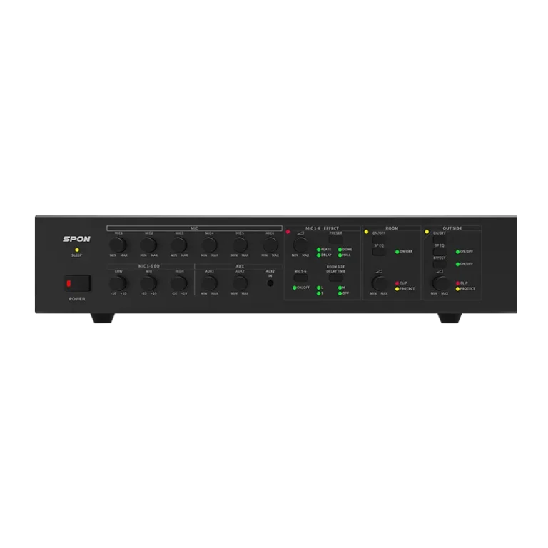 Spon Gen-5101p50 ดิจิทัลมิกเซอร์แอมป์สำหรับระบบเสียงมัสยิด Digital Mixer Amplifier 2×240w