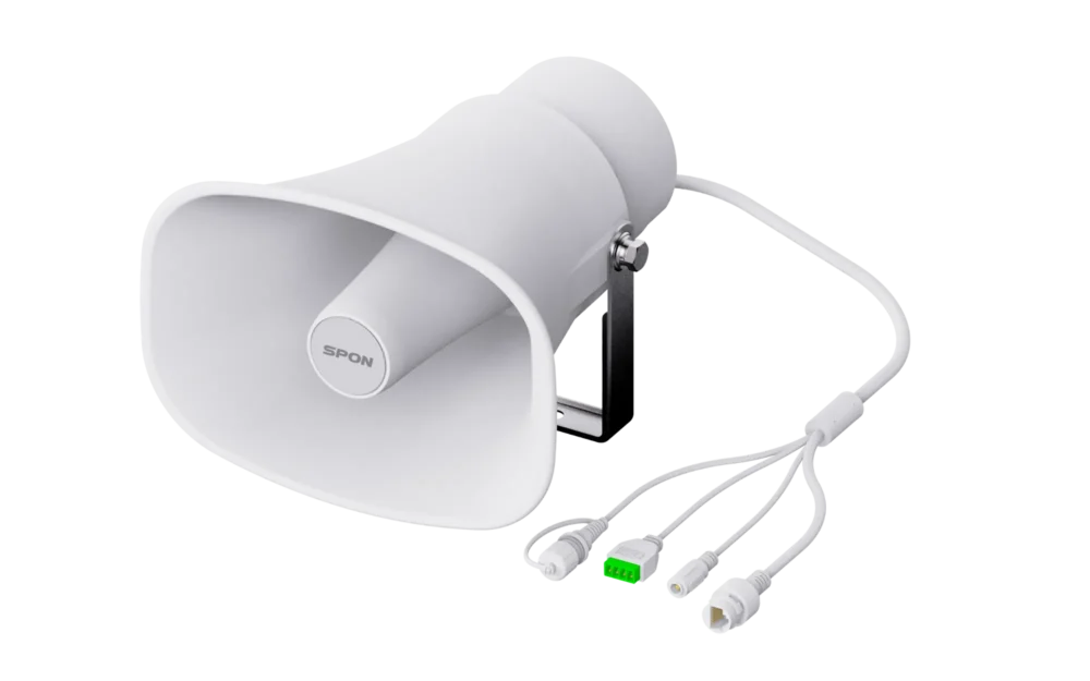 Spon Gen 6393a01 6 Spon Gen-6393a01 ลำโพงฮอร์นระบบเครือข่าย Ip 15w Poe/dc12-24v Ip66
