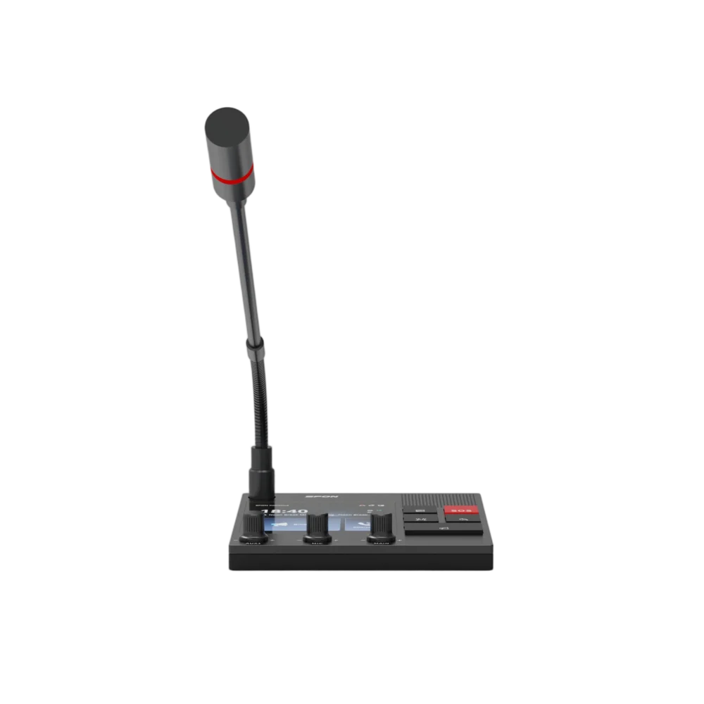Spon Gen 9101n 1 Spon Gen-9101n Ip Paging Microphone ไมโครโฟนประกาศ Ip รองรับ 64 Ip Terminals พร้อม Poe และจอ 4 นิ้ว