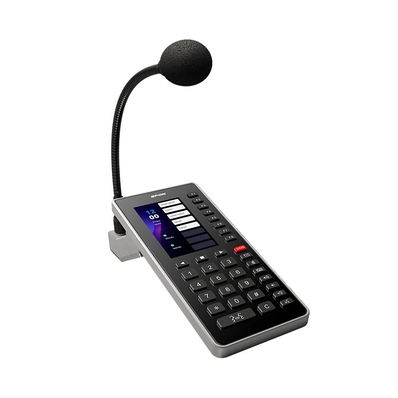 Spon Gen 9102n 1 Spon Gen-9102n ไมโครโฟนประกาศเสียงระบบเครือข่าย Ip พร้อมปุ่มฟังก์ชัน 40 ปุ่ม