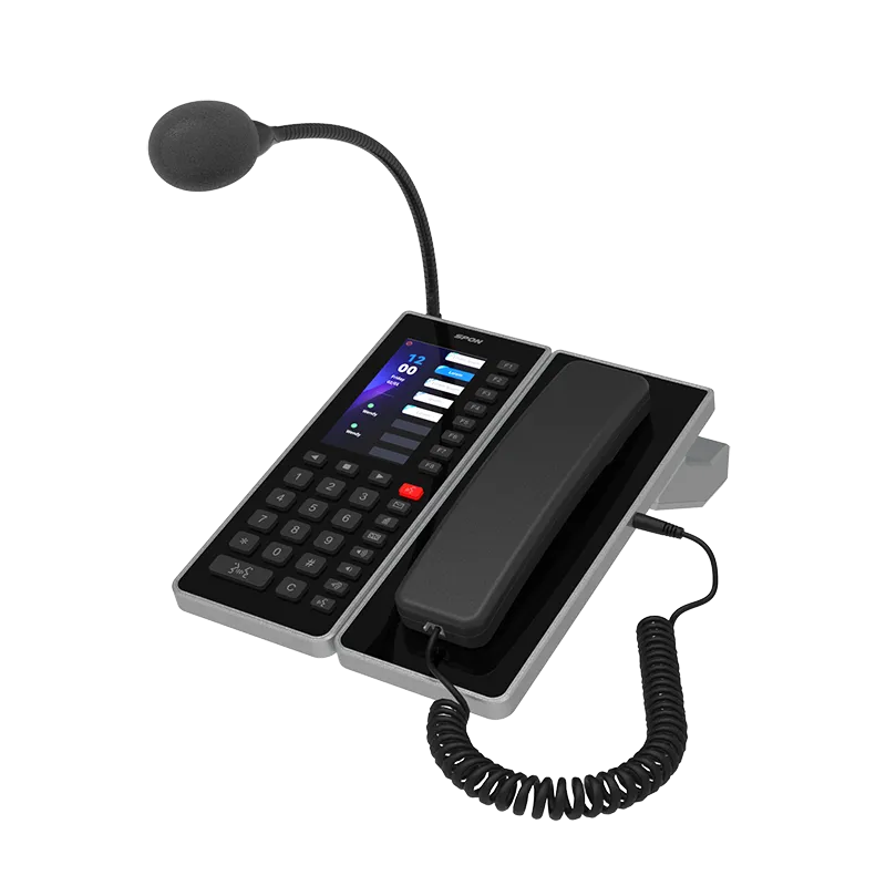 Spon Gen 9102n 3 Spon Gen-9102n ไมโครโฟนประกาศเสียงระบบเครือข่าย Ip พร้อมปุ่มฟังก์ชัน 40 ปุ่ม