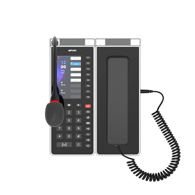 Spon Gen 9102n 4 Spon Gen-9102n ไมโครโฟนประกาศเสียงระบบเครือข่าย Ip พร้อมปุ่มฟังก์ชัน 40 ปุ่ม
