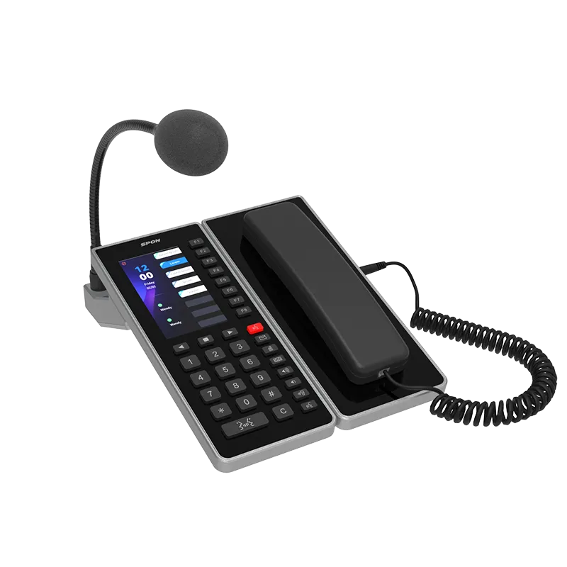 Spon Gen 9102n 5 Spon Gen-9102n ไมโครโฟนประกาศเสียงระบบเครือข่าย Ip พร้อมปุ่มฟังก์ชัน 40 ปุ่ม