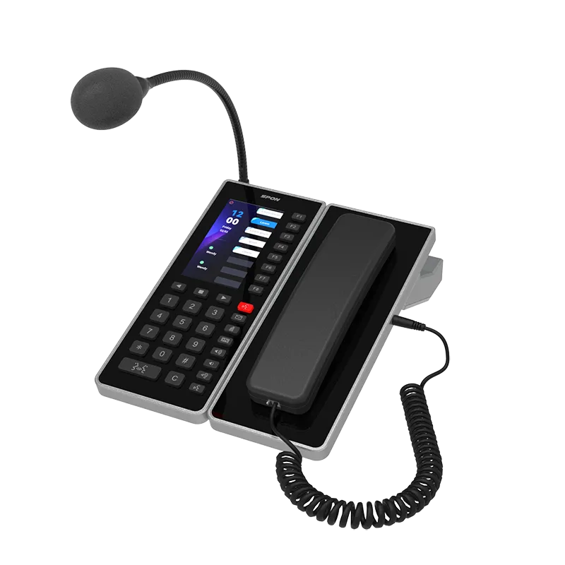 Spon Gen 9102n 6 Spon Gen-9102n ไมโครโฟนประกาศเสียงระบบเครือข่าย Ip พร้อมปุ่มฟังก์ชัน 40 ปุ่ม