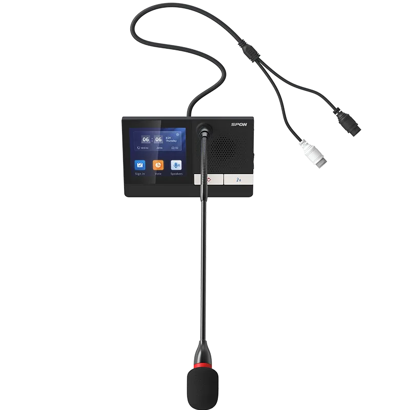 Spon Lcm 6013cv L 5 Spon Lcm-6013cv-L ชุดไมโครโฟนประธานระบบประชุมแบบมีสาย หน้าจอสัมผัส 4 นิ้ว พร้อมลำโพง 2.5w