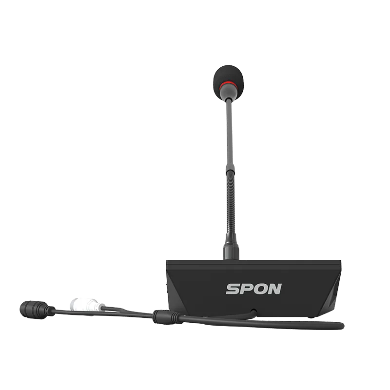 Spon Lcm 6013cv L 6 Spon Lcm-6013cv-L ชุดไมโครโฟนประธานระบบประชุมแบบมีสาย หน้าจอสัมผัส 4 นิ้ว พร้อมลำโพง 2.5w