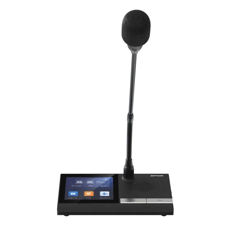Spon Lcm-6013cvw-L ชุดไมค์ประชุมประธานไร้สาย Wi-Fi 5 พร้อมหน้าจอสัมผัส 4 นิ้ว