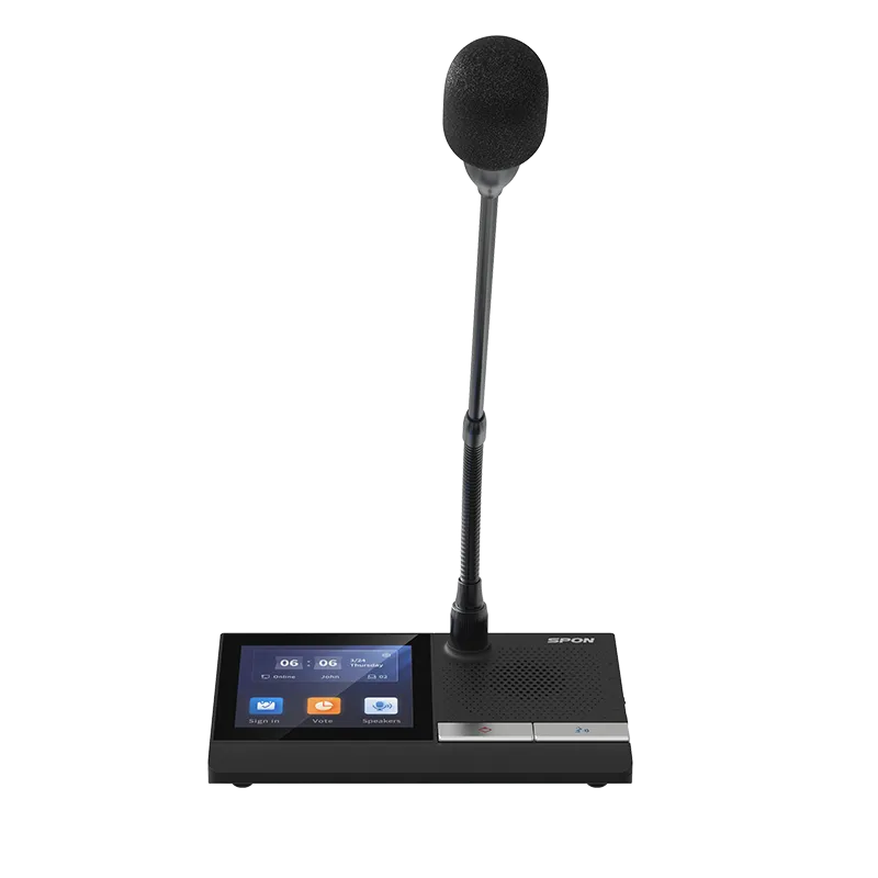 Spon Lcm 6013cvw L 1 Spon Lcm-6013cvw-L ชุดไมค์ประชุมประธานไร้สาย Wi-Fi 5 พร้อมหน้าจอสัมผัส 4 นิ้ว