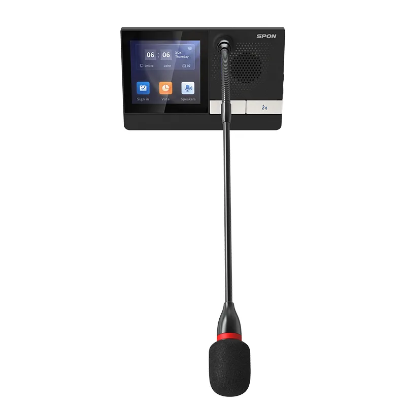 Spon Lcm 6013cvw L 2 Spon Lcm-6013cvw-L ชุดไมค์ประชุมประธานไร้สาย Wi-Fi 5 พร้อมหน้าจอสัมผัส 4 นิ้ว
