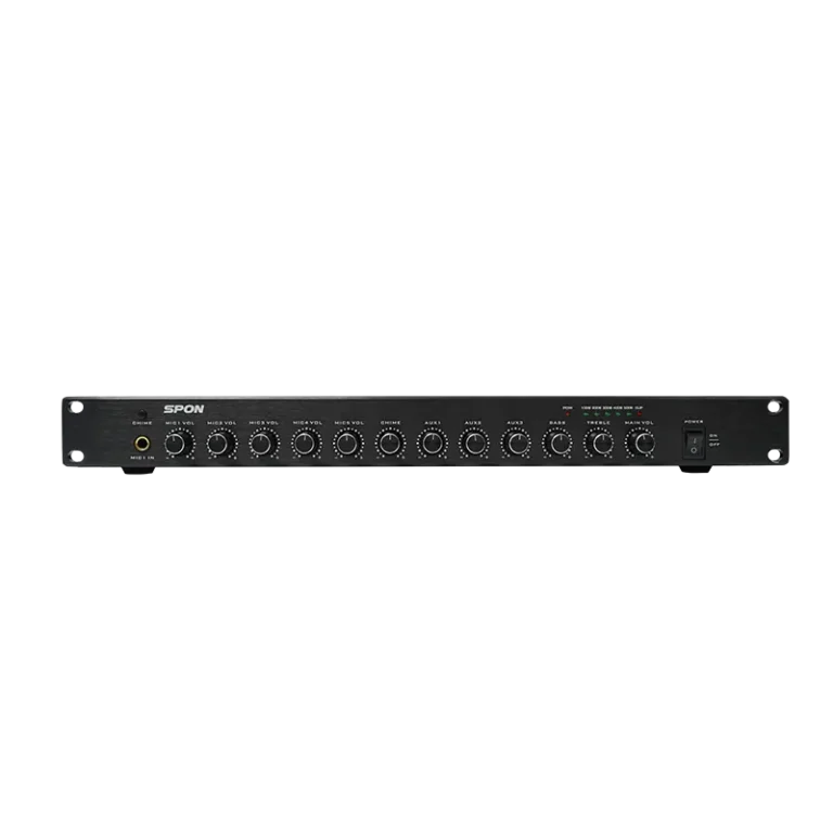 Spon Nac-5001 มิกเซอร์ปรีแอมป์ 8 ช่อง สำหรับระบบเสียง 8-Channel Mixer Pre-Amplifier