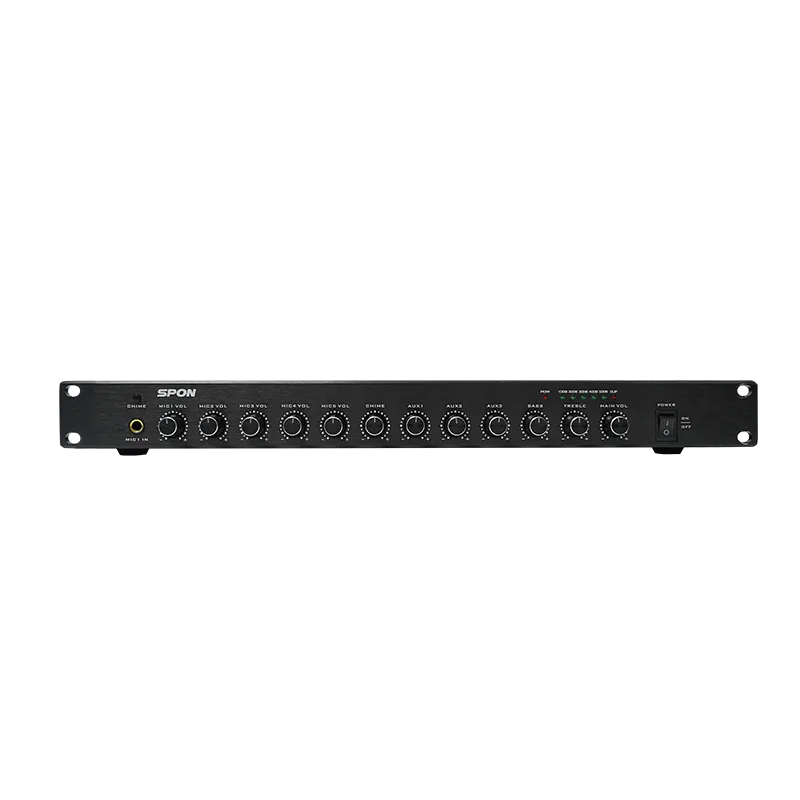 Spon Nac 5001 1 Spon Nac-5001 มิกเซอร์ปรีแอมป์ 8 ช่อง สำหรับระบบเสียง 8-Channel Mixer Pre-Amplifier